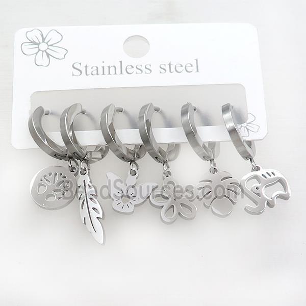 Raw Stainless Steel Earrings Mixed Shapes