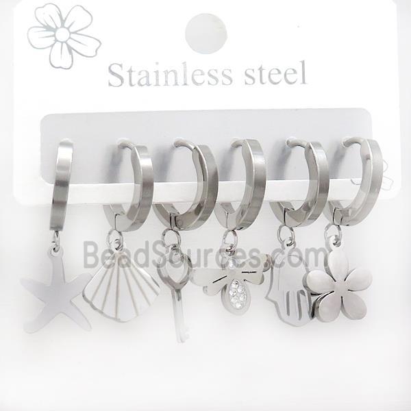 Raw Stainless Steel Earrings Mixed Shapes