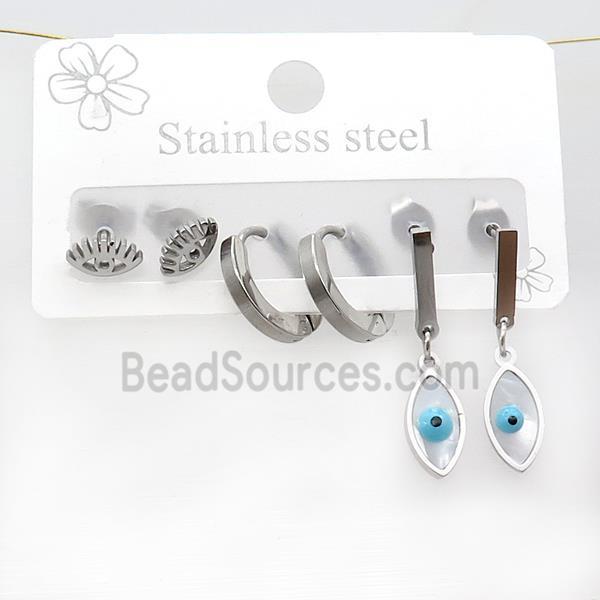 Raw Stainless Steel Earrings Eye