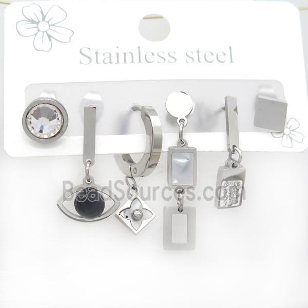 Raw Stainless Steel Earrings Mixed Shapes