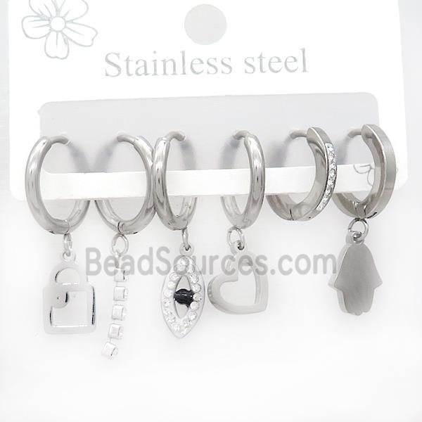 Raw Stainless Steel Earrings Mixed Shapes