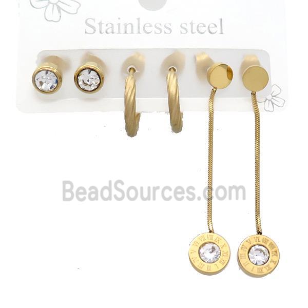 Stainless Steel Earrings Gold Plated