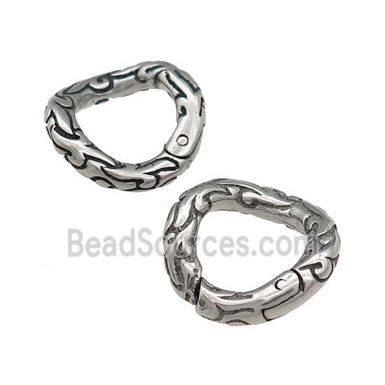 Stainless Steel Carabiner Clasp Antique Silver