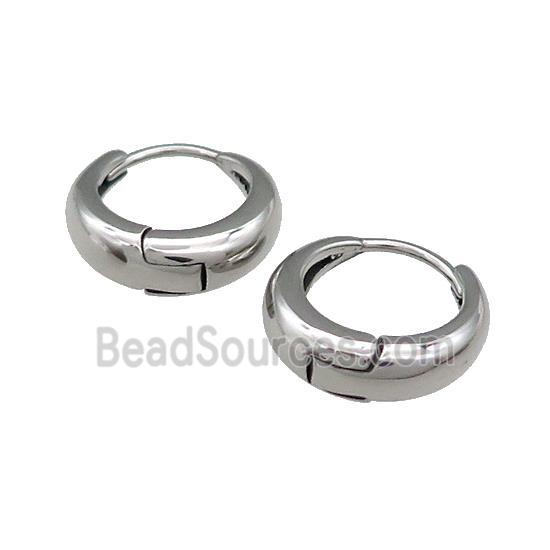 Stainless Steel Hoop Earrings Antique Silver