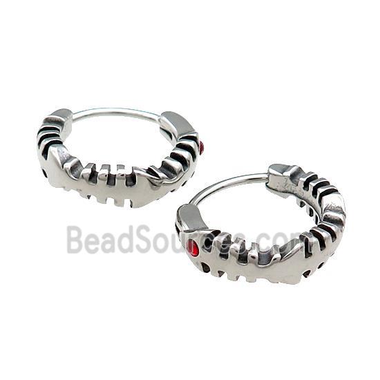 Stainless Steel Hoop Earrings Antique Silver