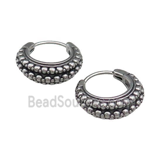 Stainless Steel Hoop Earrings Antique Silver