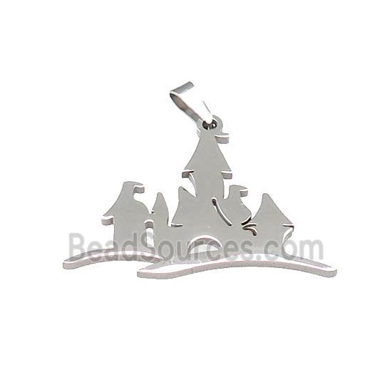 Raw Stainless Steel Pendant Halloween Haunted House Charms