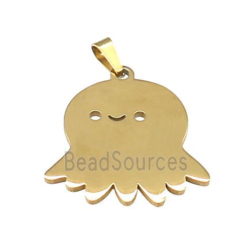 Stainless Steel Halloween Ghost Charms Pendant Gold Plated