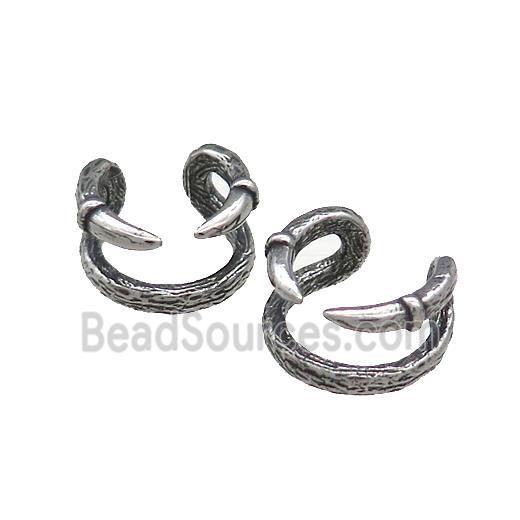 Stainless Steel Clip Earrings Antique Silver