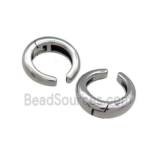 Stainless Steel Clip Earrings Antique Silver