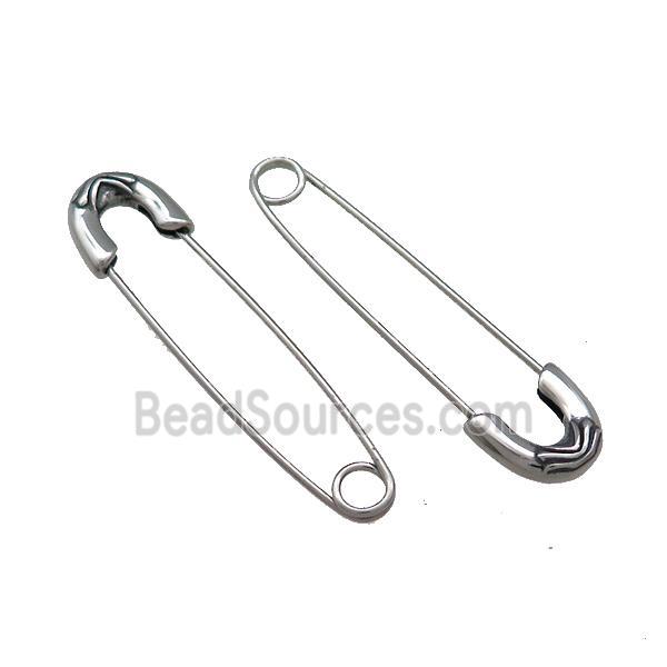 Stainless Steel Safety Pins Antique Silver