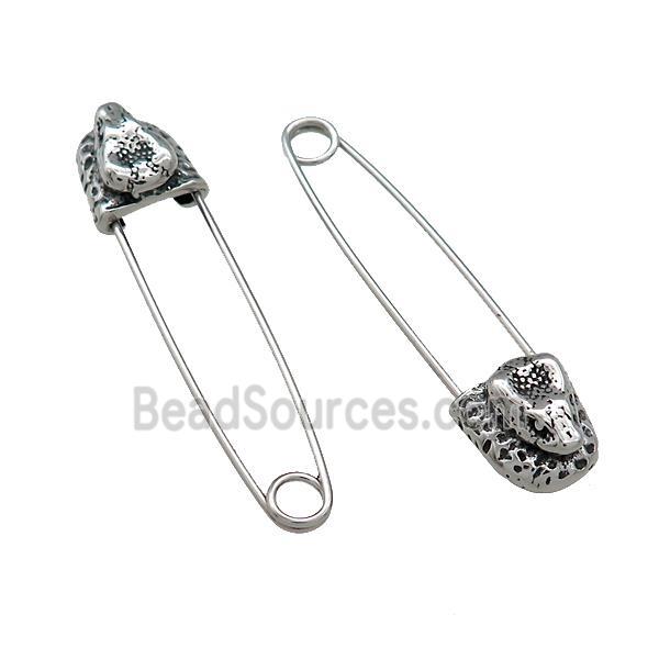 Stainless Steel Safety Pins Antique Silver