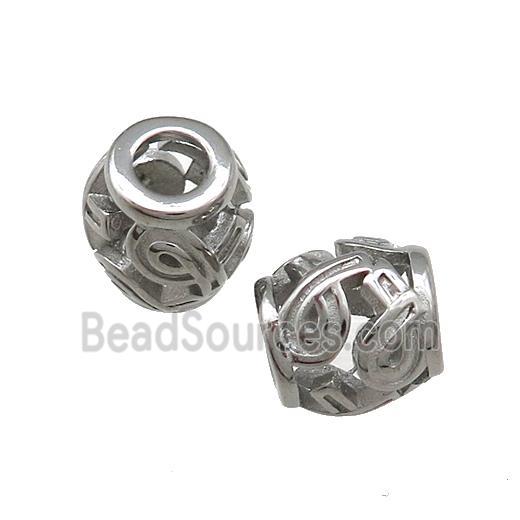 Raw Titanium Steel Barrel Beads Large Hole Hollow