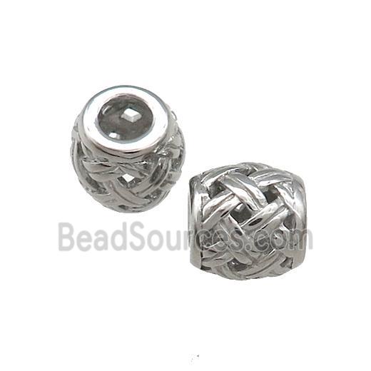 Raw Titanium Steel Barrel Beads Large Hole Hollow