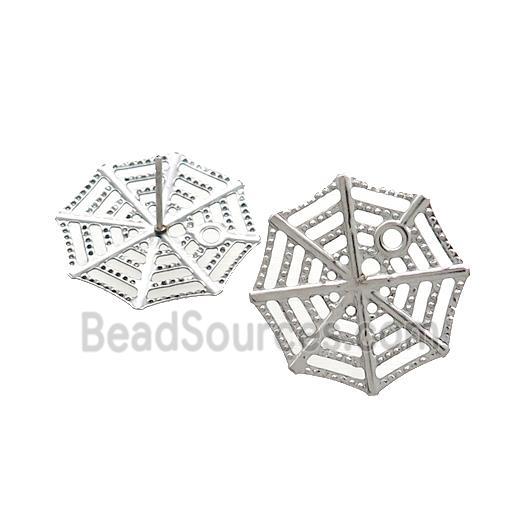 Cobweb Stud Earring Raw Stainless Steel