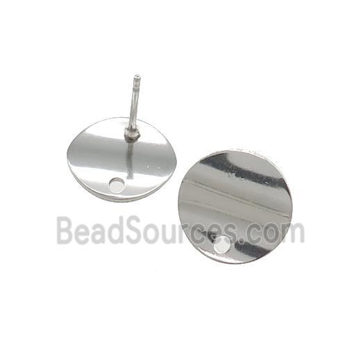 Raw Stainless Steel Stud Earring Circle