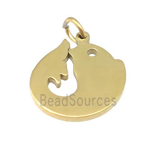 Dolphin Charms Stainless Steel Pendant Gold Plated