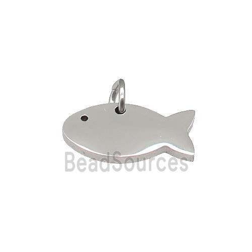 Raw Stainless Steel Fish Pendant