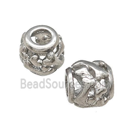 Raw Titanium Steel Barrel Beads Large Hole Hollow