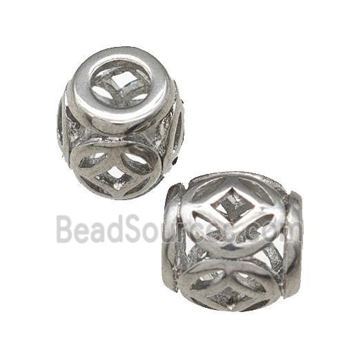 Raw Titanium Steel Barrel Beads Large Hole Hollow