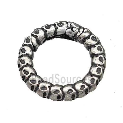 Stainless Steel Clasp Circle Antique Silver