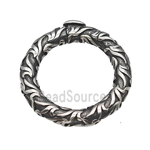 Stainless Steel Clasp Circle Antique Silver