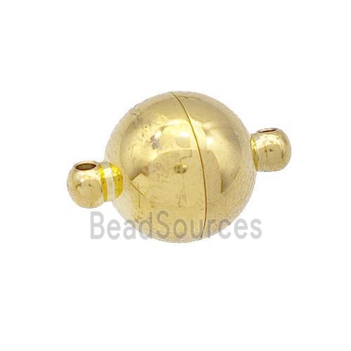 Stainless Steel Magnetic Clasp Round Ball Gold Plated