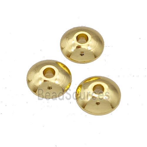 Stainless Steel Rondelle Beads Disc Gold Plated