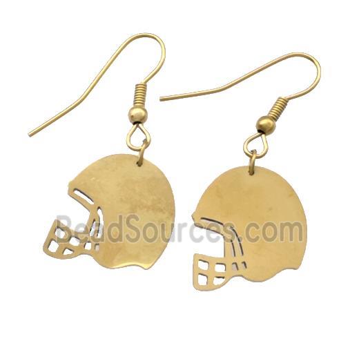 Stainless Steel Hook Earrings Football Helmet Blank Sport Gold Plated