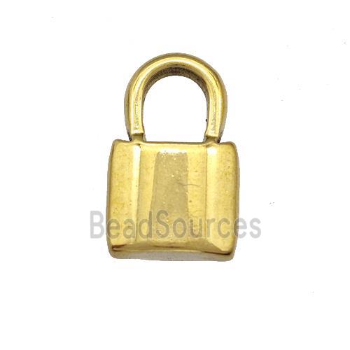 Stainless Steel Lock Pendant Gold Plated