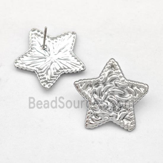 Raw Stainless Steel Stud Earring Star