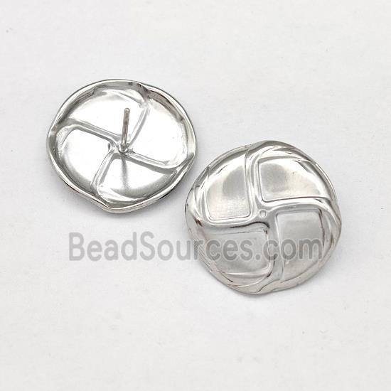 Raw Stainless Steel Stud Earring Fan