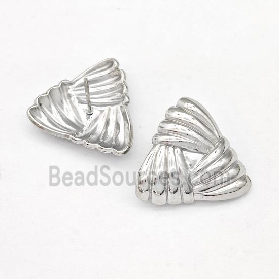 Raw Stainless Steel Stud Earring Triangle