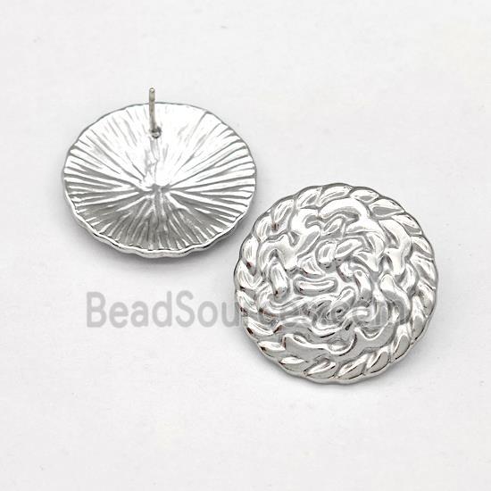 Raw Stainless Steel Stud Earring Circle