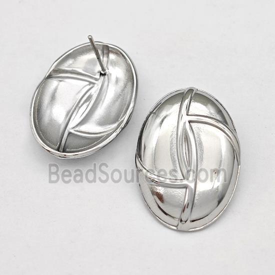 Raw Stainless Steel Stud Earring