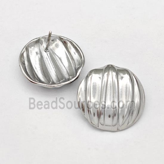 Raw Stainless Steel Stud Earring