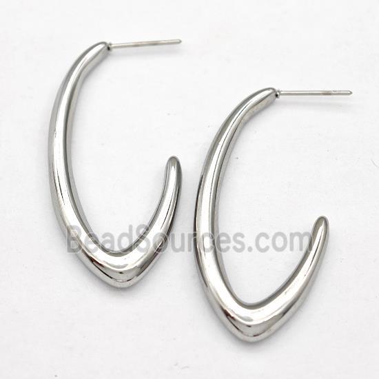 Raw Stainless Steel Stud Earring