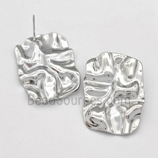 Raw Stainless Steel Stud Earring