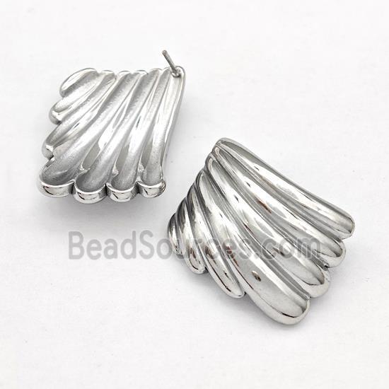 Raw Stainless Steel Stud Earring