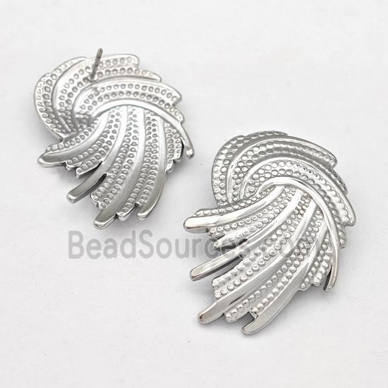 Raw Stainless Steel Stud Earring