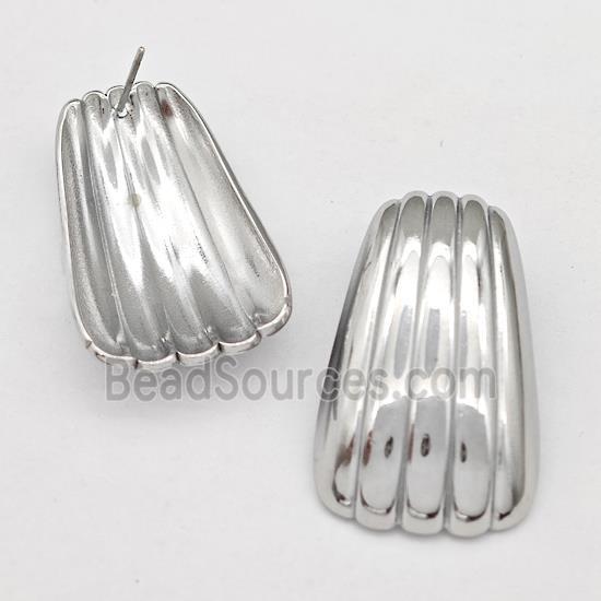 Raw Stainless Steel Stud Earring