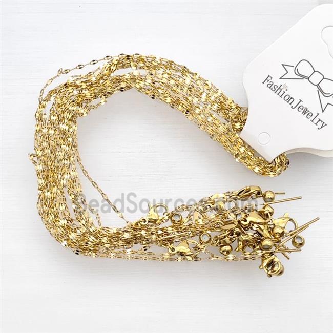 Stainless Steel Necklace Chain Gold Plated