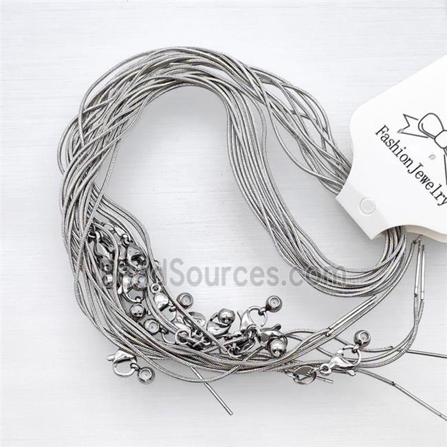 Raw Stainless Steel Snake Necklace Chain