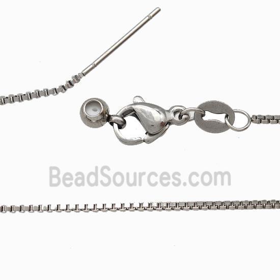 Raw Stainless Steel Necklace Box Chain