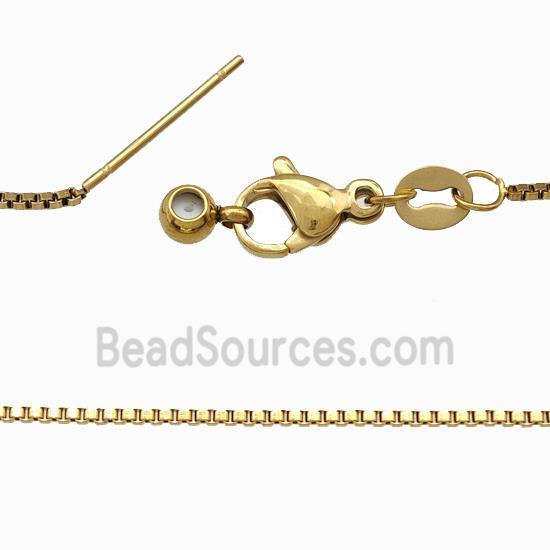 Stainless Steel Necklace Chain Box Gold Plated