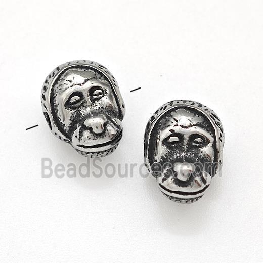 Stainless Steel Human Beads Antique Silver