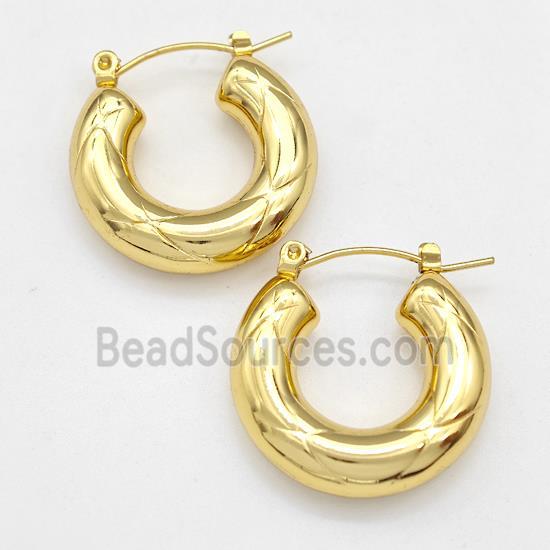 304 Stainless Steel Latchback Earring Gold Plated