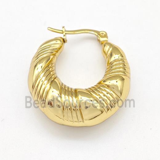 304 Stainless Steel Earring Hollow Gold Plated