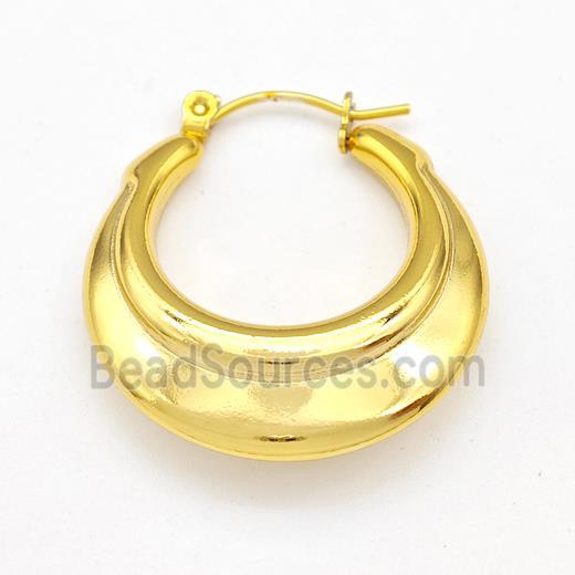 304 Stainless Steel Earring Hollow Gold Plated