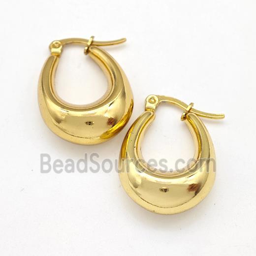 304 Stainless Steel Earring Hollow Gold Plated